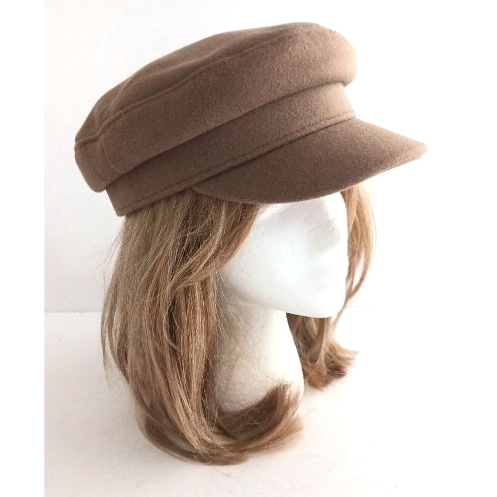 Universal Thread Camel Brown Wool Military Style Brimmed Cap O/S - Picture 2 of 10